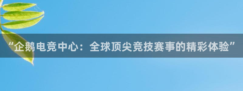 米兰电竞电子竞技平台：“企鹅电竞中心：全球顶尖竞技赛事的精彩体验”